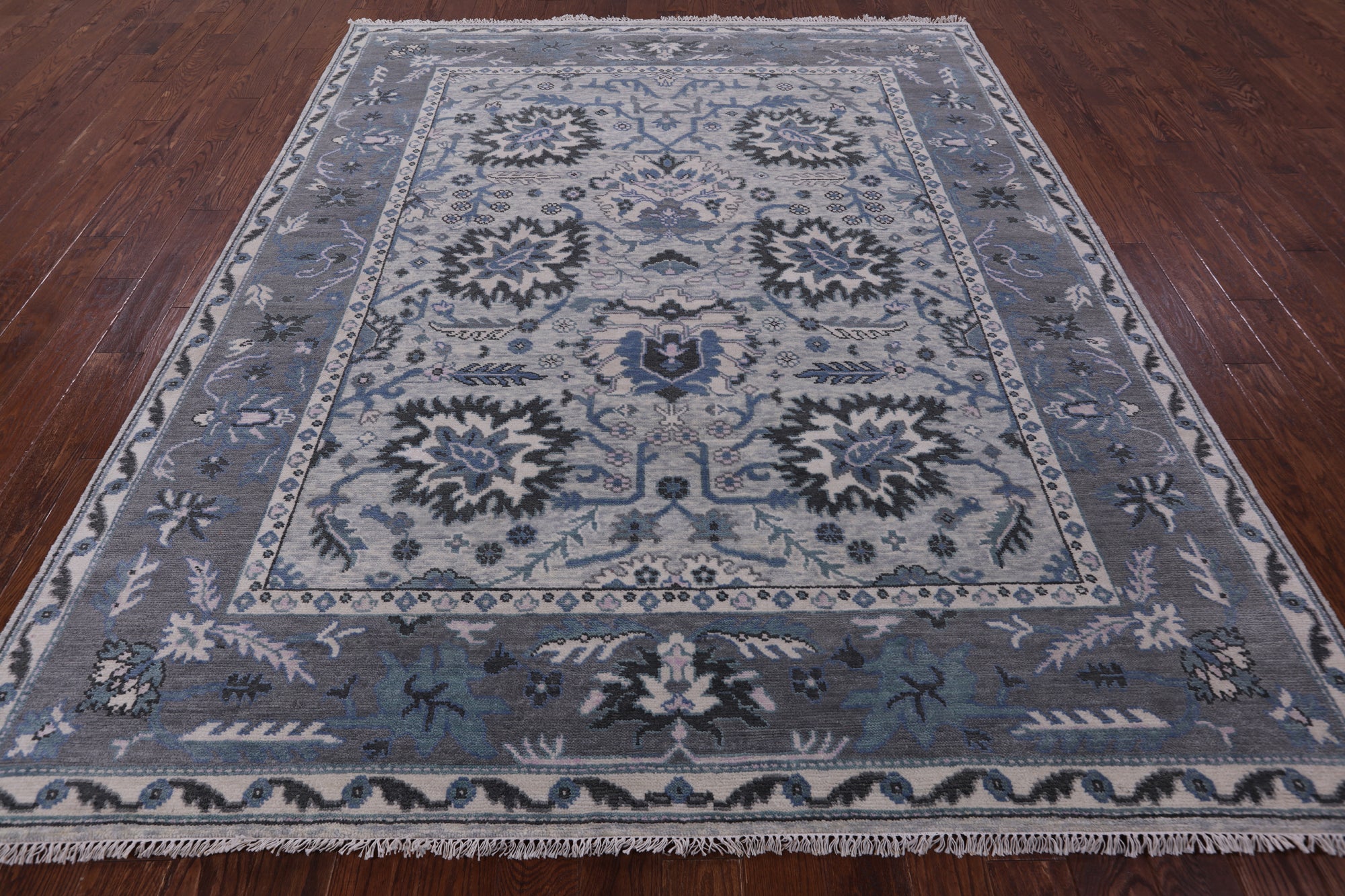 Grey Turkish Oushak Handmade Wool Rug - 8' 3" X 10' 0" - Golden Nile