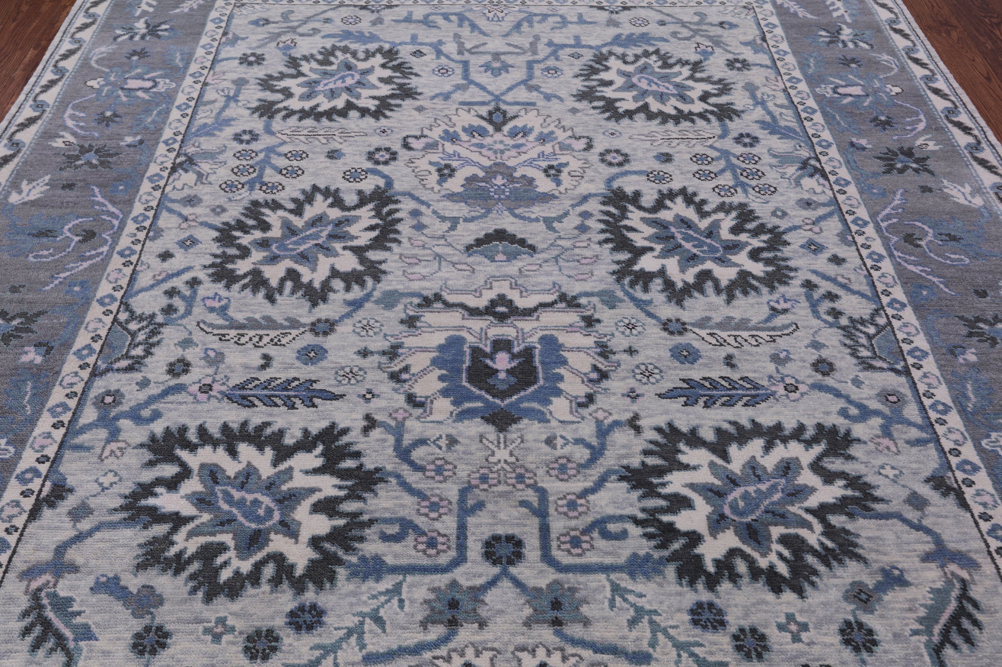Grey Turkish Oushak Handmade Wool Rug - 8' 3" X 10' 0" - Golden Nile