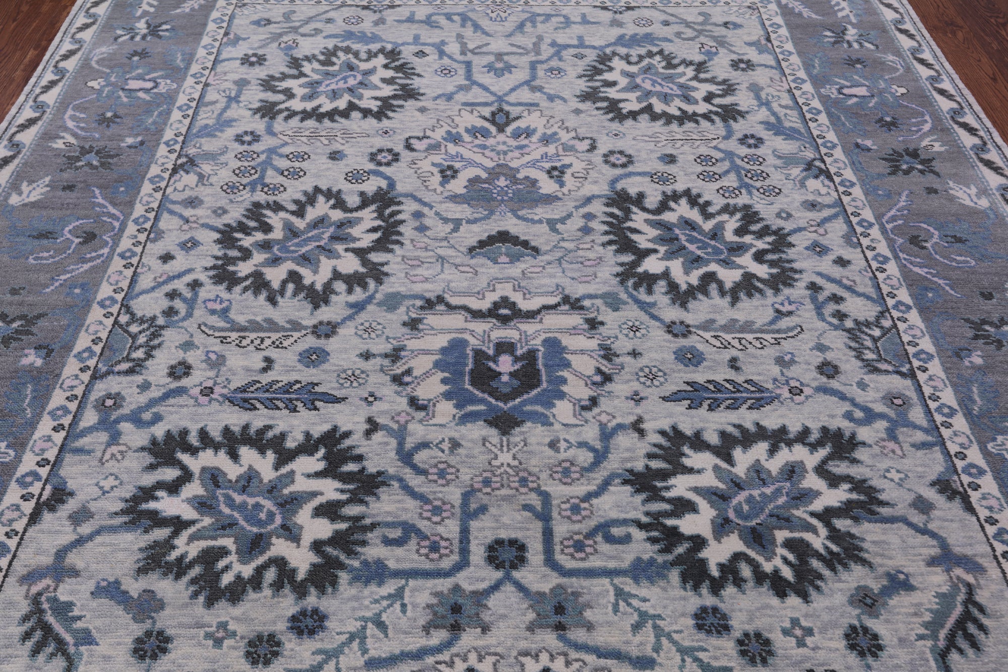 Grey Turkish Oushak Handmade Wool Rug - 8' 3" X 10' 0" - Golden Nile