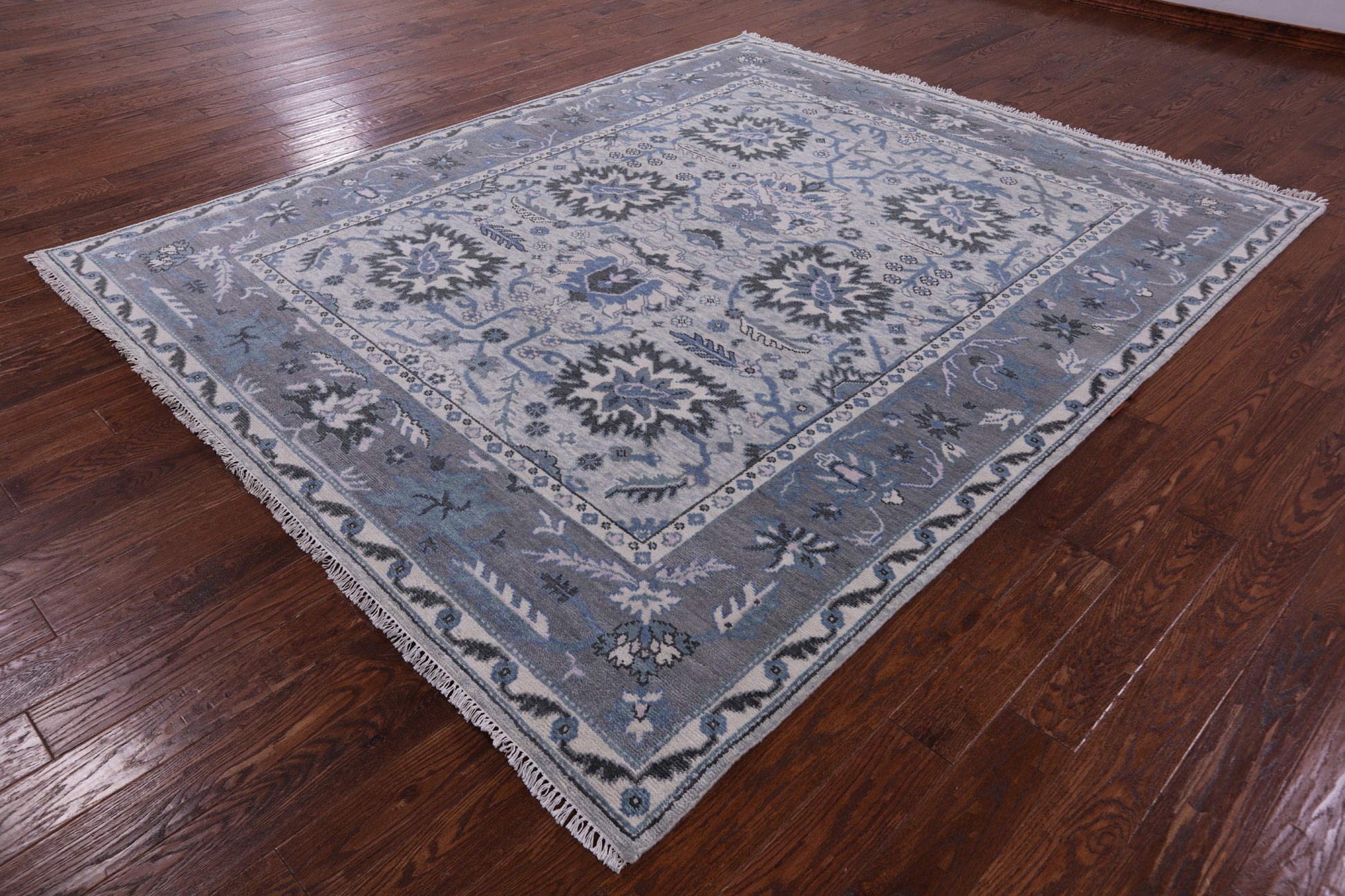 Grey Turkish Oushak Handmade Wool Rug - 8' 3" X 10' 0" - Golden Nile