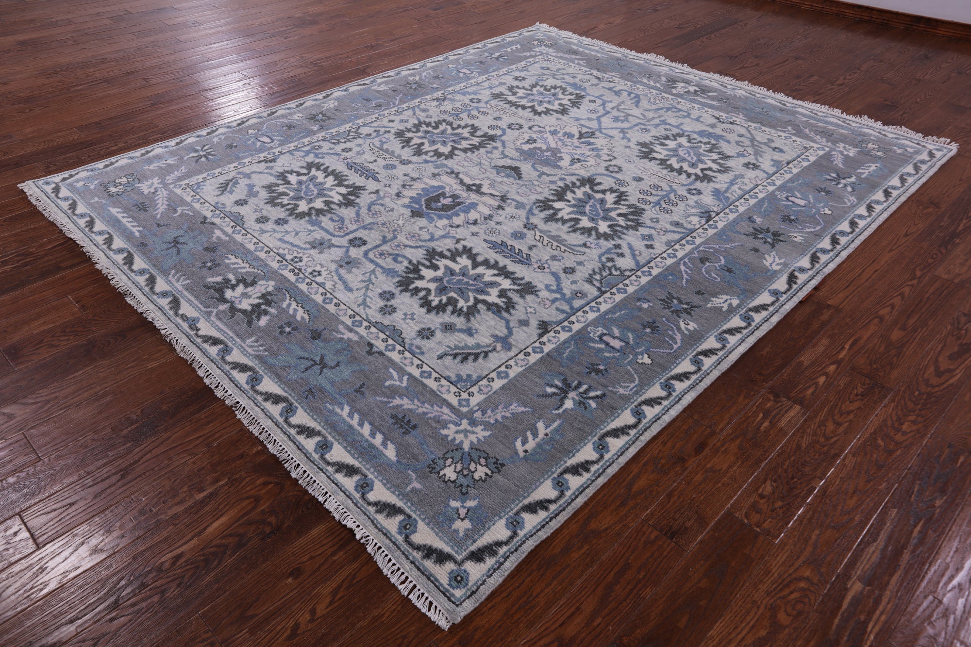 Grey Turkish Oushak Handmade Wool Rug - 8' 3" X 10' 0" - Golden Nile