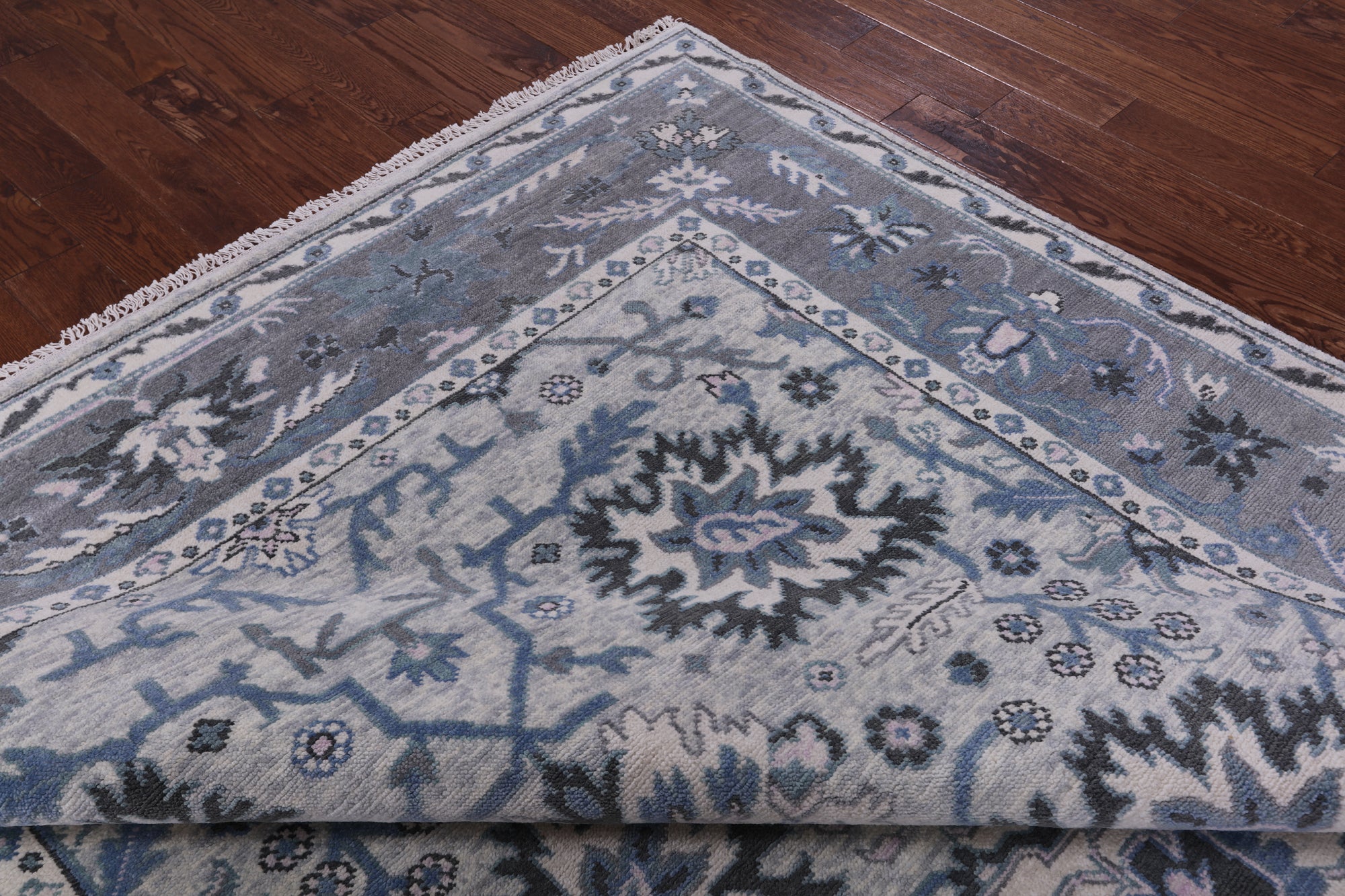 Grey Turkish Oushak Handmade Wool Rug - 8' 3" X 10' 0" - Golden Nile