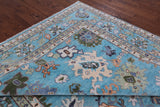 Blue Turkish Oushak Hand Knotted Wool Rug - 9' 3" X 12' 1" - Golden Nile