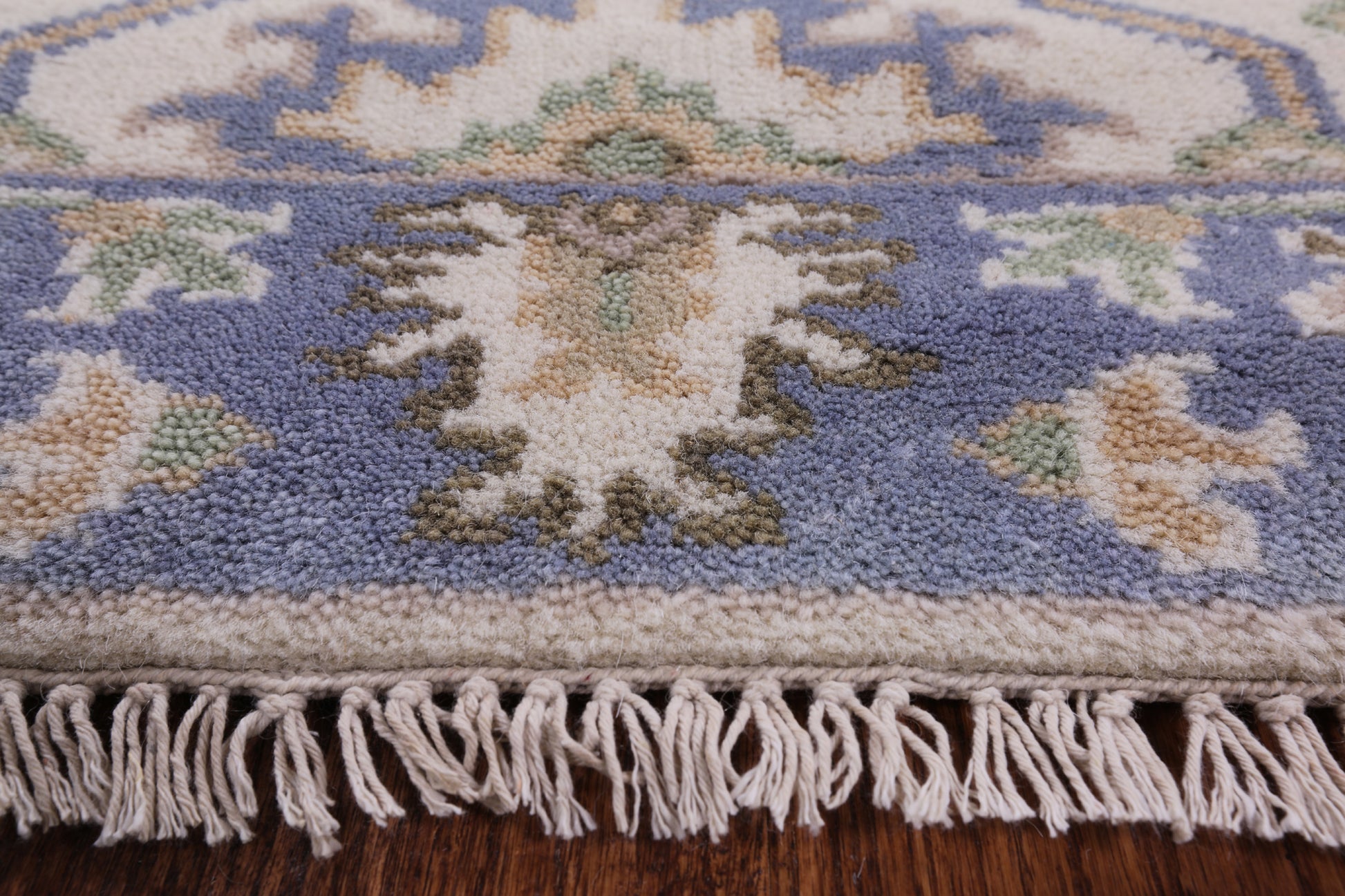 Ivory Turkish Oushak Hand Knotted Wool Runner Rug - 2' 7" X 10' 3" - Golden Nile