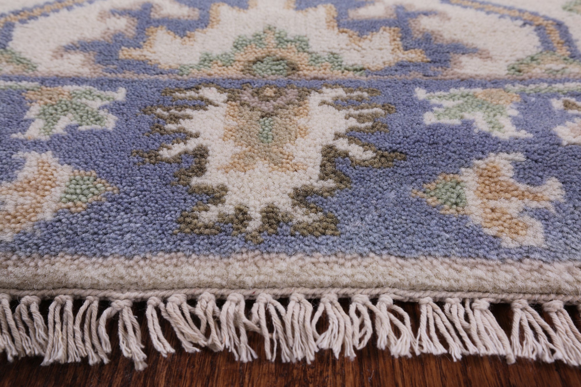 Ivory Turkish Oushak Hand Knotted Wool Runner Rug - 2' 7" X 10' 3" - Golden Nile