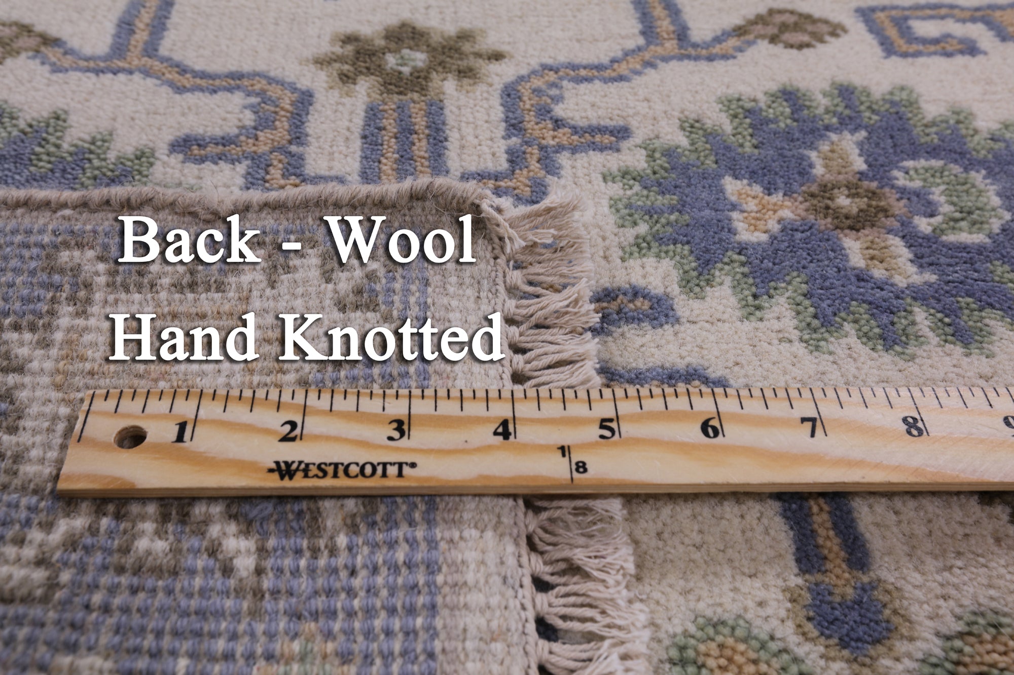 Ivory Turkish Oushak Hand Knotted Wool Runner Rug - 2' 7" X 10' 3" - Golden Nile