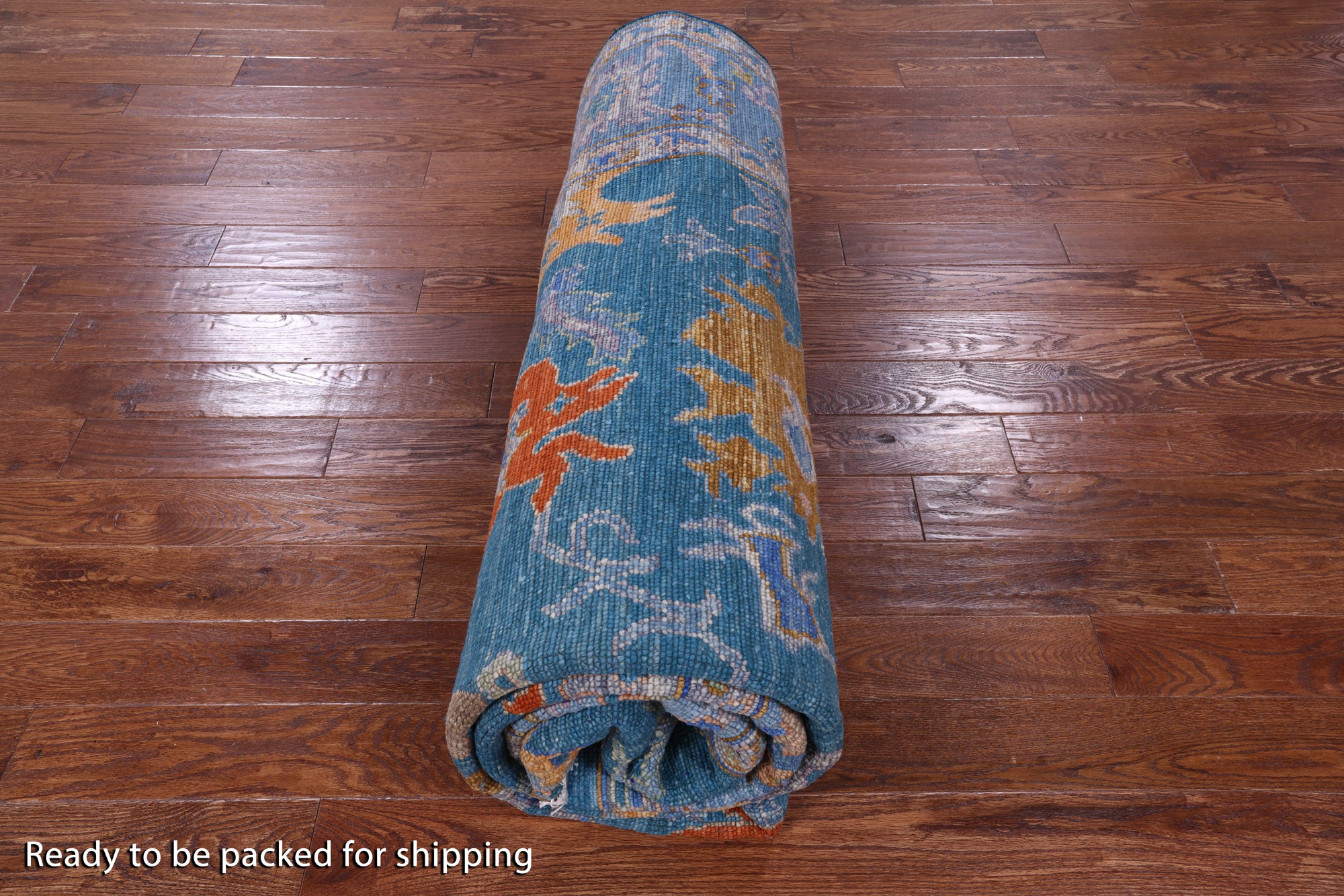 Blue Turkish Oushak Hand Knotted Wool Rug - 9' 2" X 12' 3" - Golden Nile