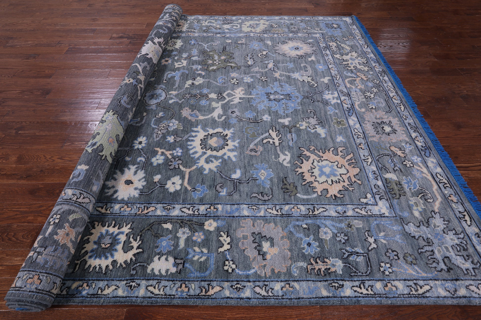 Grey Turkish Oushak Handmade Wool Rug - 9' 3" X 11' 10" - Golden Nile