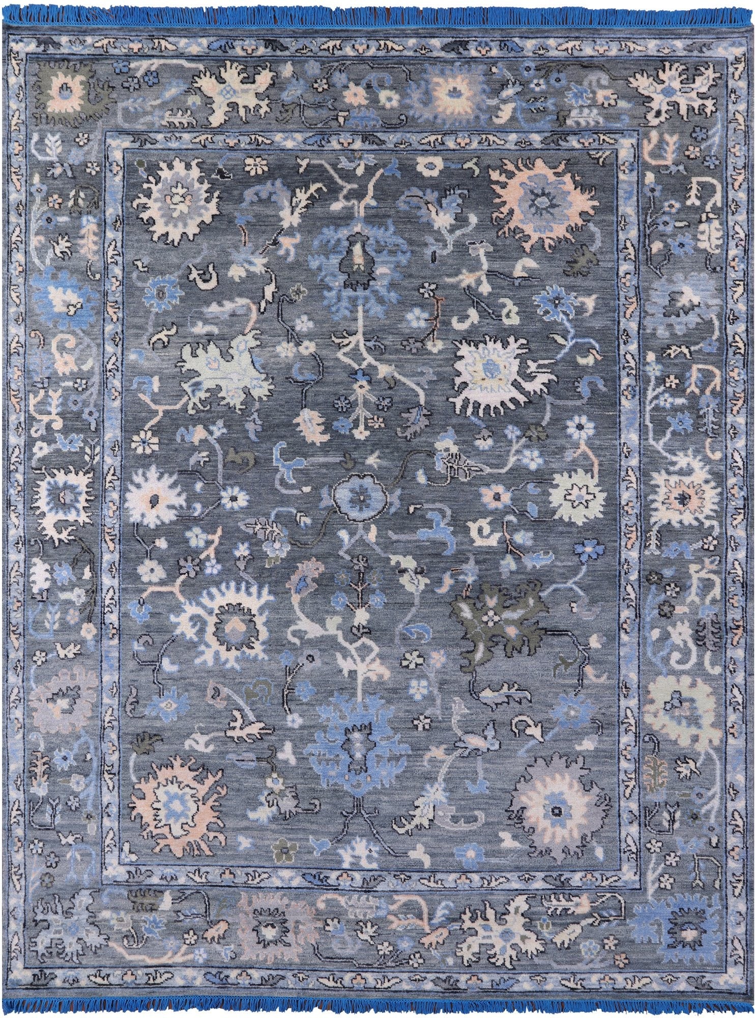 Grey Turkish Oushak Handmade Wool Rug - 9' 3" X 11' 10" - Golden Nile