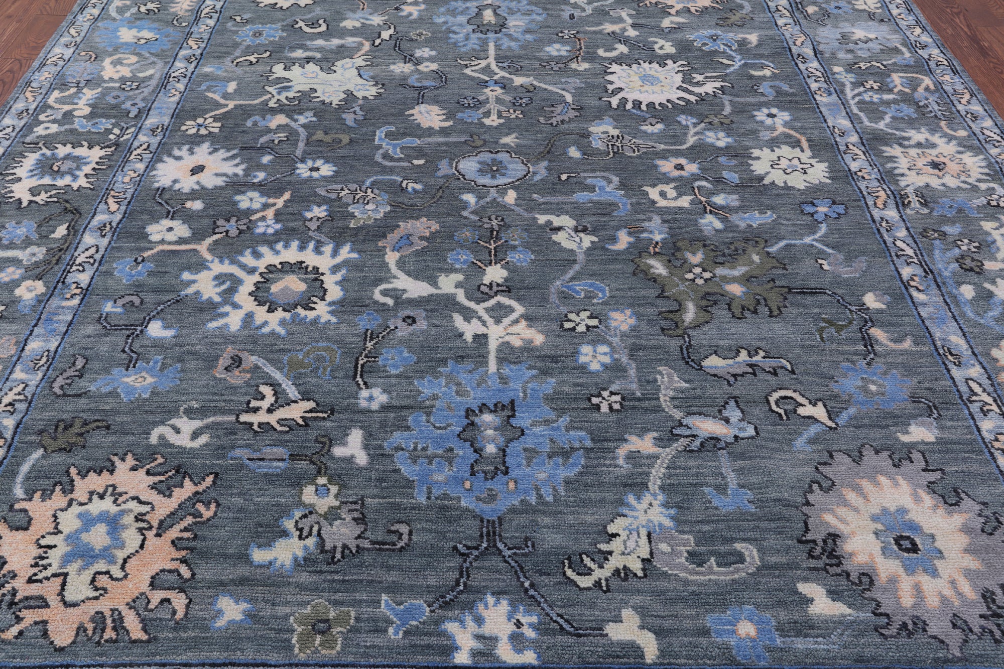 Grey Turkish Oushak Handmade Wool Rug - 9' 3" X 11' 10" - Golden Nile