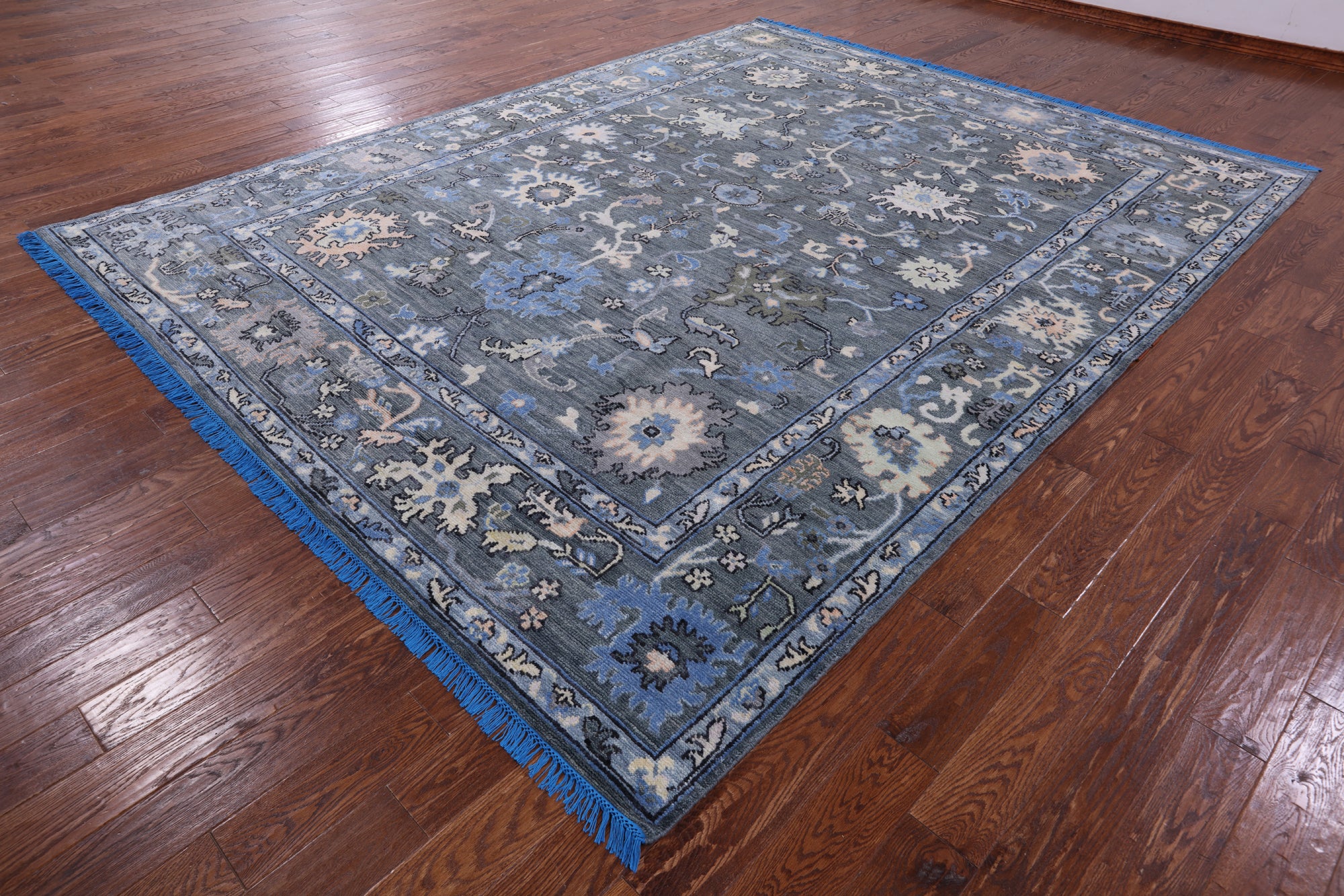 Grey Turkish Oushak Handmade Wool Rug - 9' 3" X 11' 10" - Golden Nile