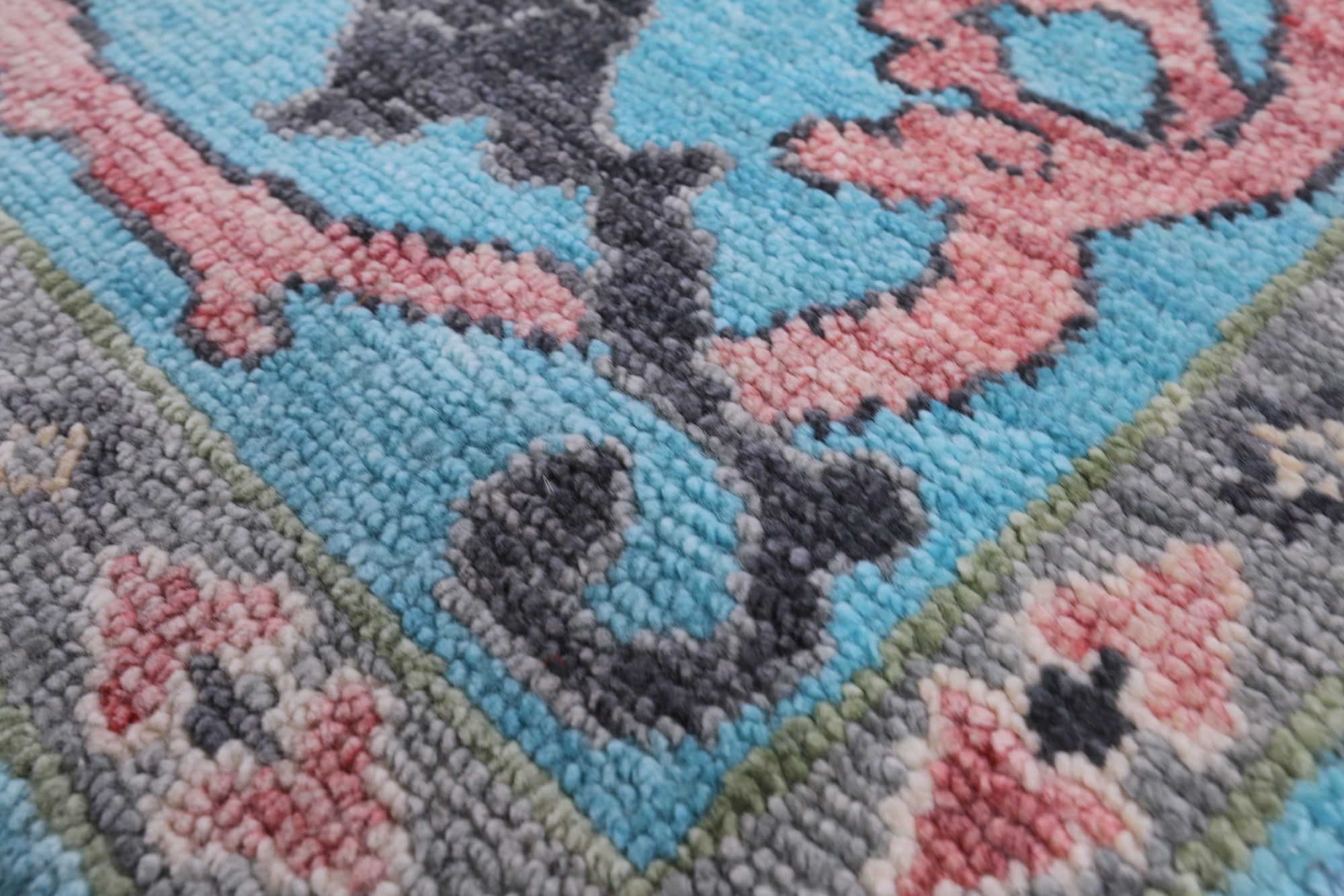 Blue Turkish Oushak Hand Knotted Wool Rug - 8' 1" X 9' 11" - Golden Nile