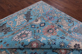 Blue Turkish Oushak Hand Knotted Wool Rug - 8' 1" X 9' 11" - Golden Nile