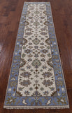 Ivory Turkish Oushak Hand Knotted Wool Runner Rug - 2' 6" X 9' 11" - Golden Nile