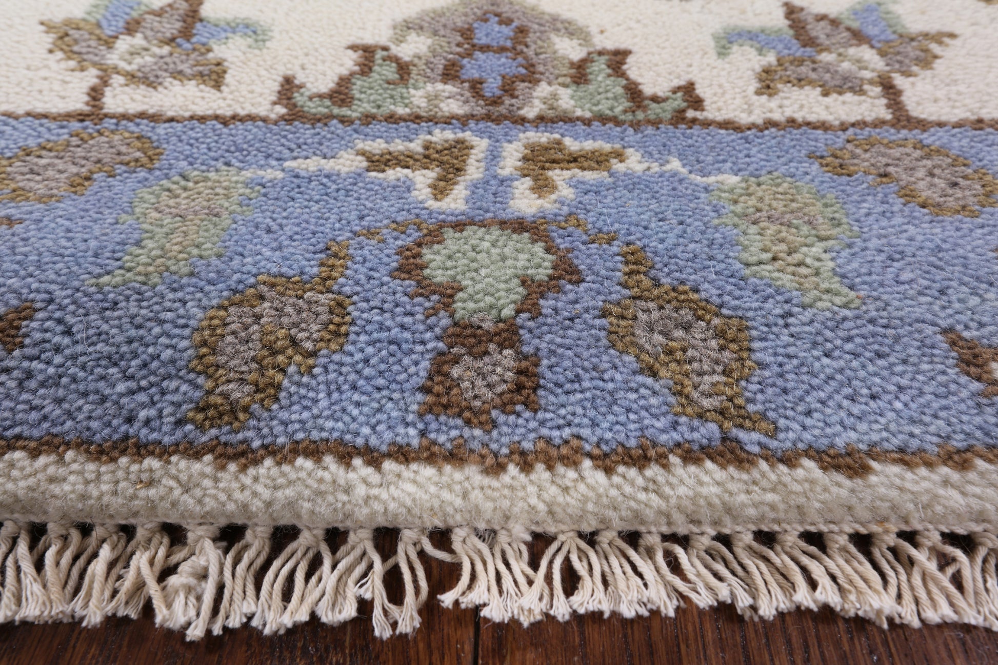 Ivory Turkish Oushak Hand Knotted Wool Runner Rug - 2' 6" X 9' 11" - Golden Nile