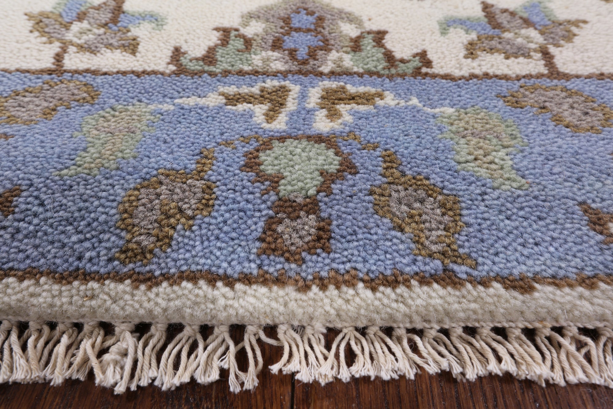 Ivory Turkish Oushak Hand Knotted Wool Runner Rug - 2' 6" X 9' 11" - Golden Nile