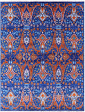 Blue Turkish Oushak Hand Knotted Wool Rug - 8' 2" X 10' 3" - Golden Nile