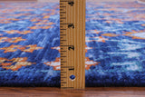 Blue Turkish Oushak Hand Knotted Wool Rug - 8' 2" X 10' 3" - Golden Nile