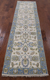 Ivory Turkish Oushak Hand Knotted Wool Runner Rug - 2' 7" X 9' 10" - Golden Nile