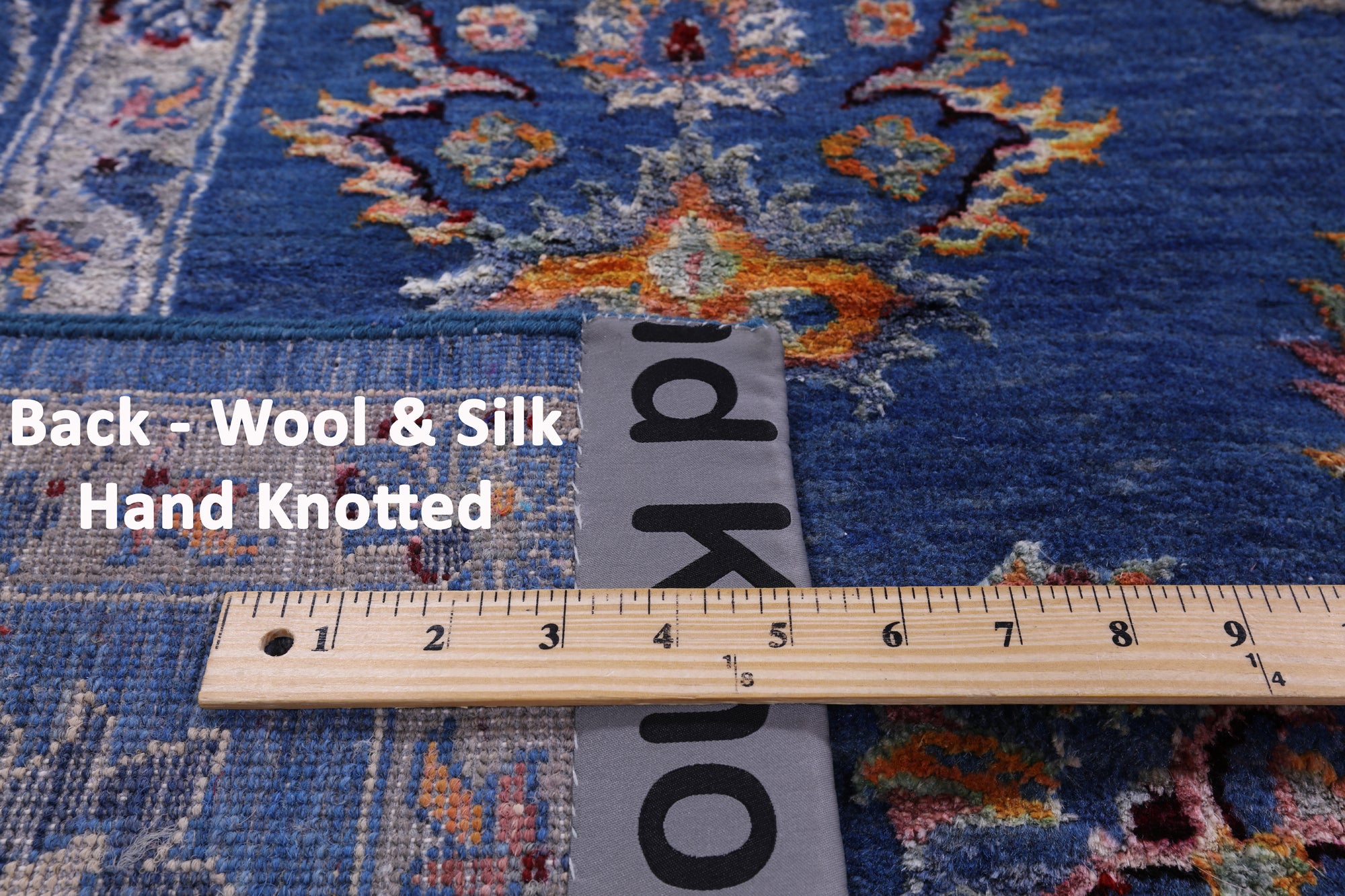 Blue Persian Handmade Wool & Silk Rug - 9' 1" X 11' 11" - Golden Nile