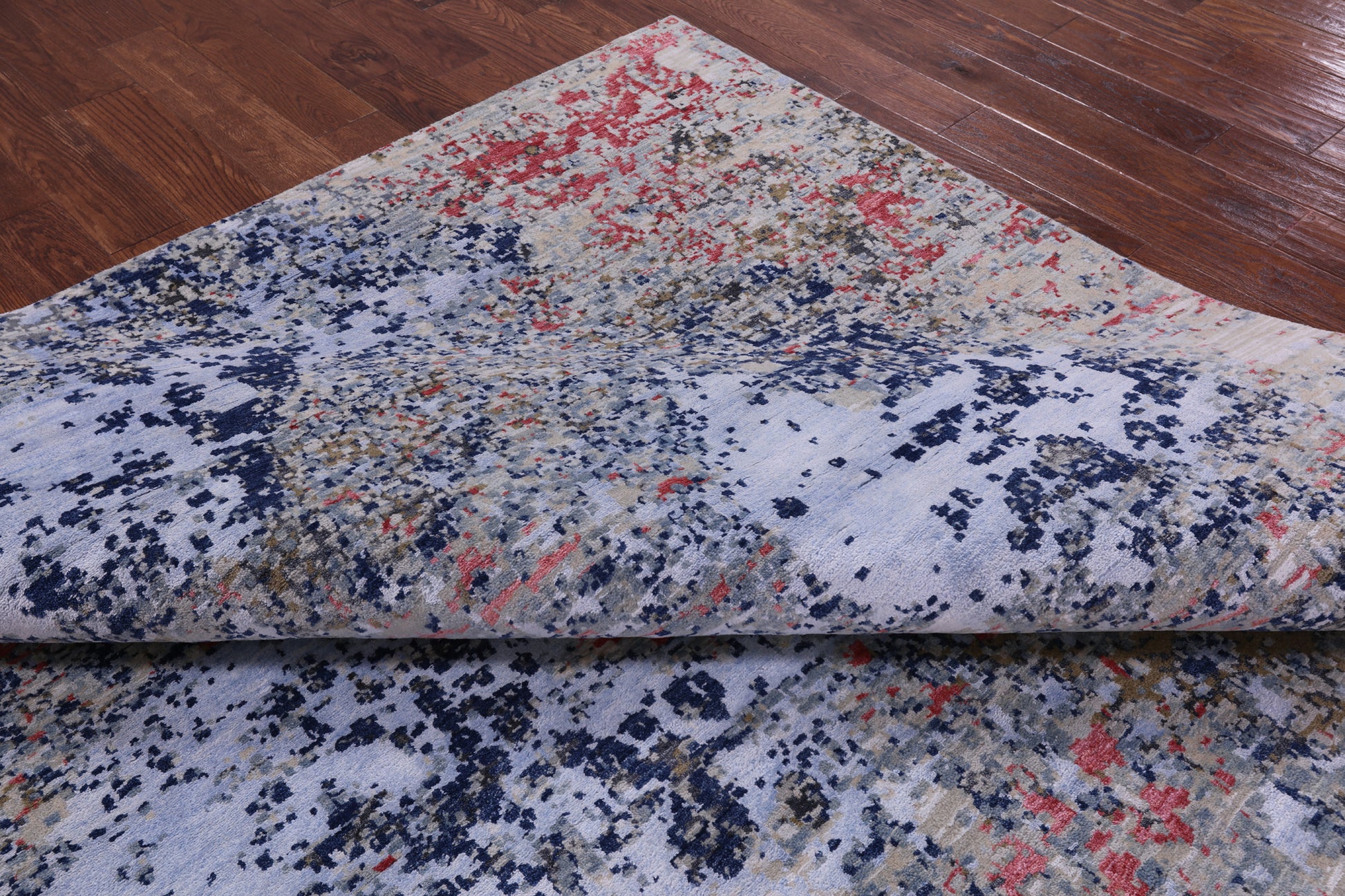 Contemporary Handmade Wool & Silk Rug - 9' 0" X 12' 1" - Golden Nile