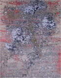 Contemporary Handmade Wool & Silk Rug - 9' 0" X 12' 1" - Golden Nile