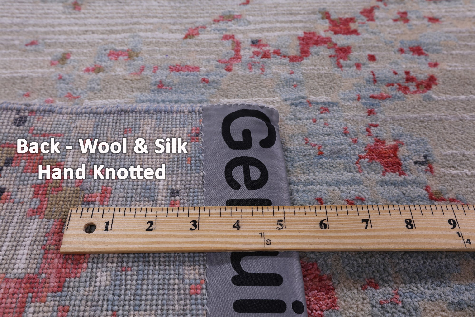 Contemporary Handmade Wool & Silk Rug - 9' 0" X 12' 1" - Golden Nile