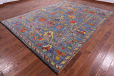 Grey Turkish Oushak Hand Knotted Wool Rug - 8' 11" X 12' 0" - Golden Nile