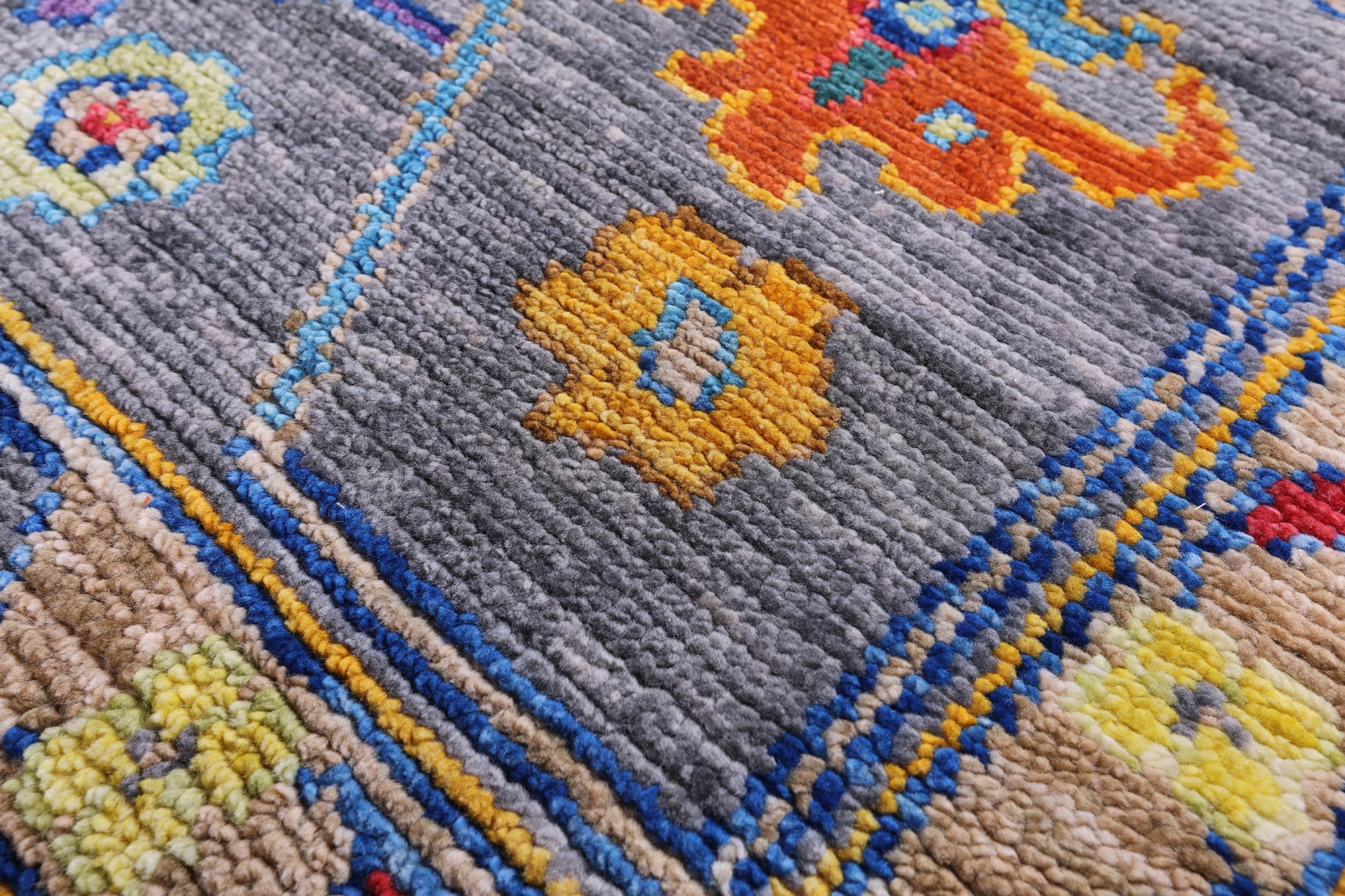 Grey Turkish Oushak Hand Knotted Wool Rug - 8' 11" X 12' 0" - Golden Nile