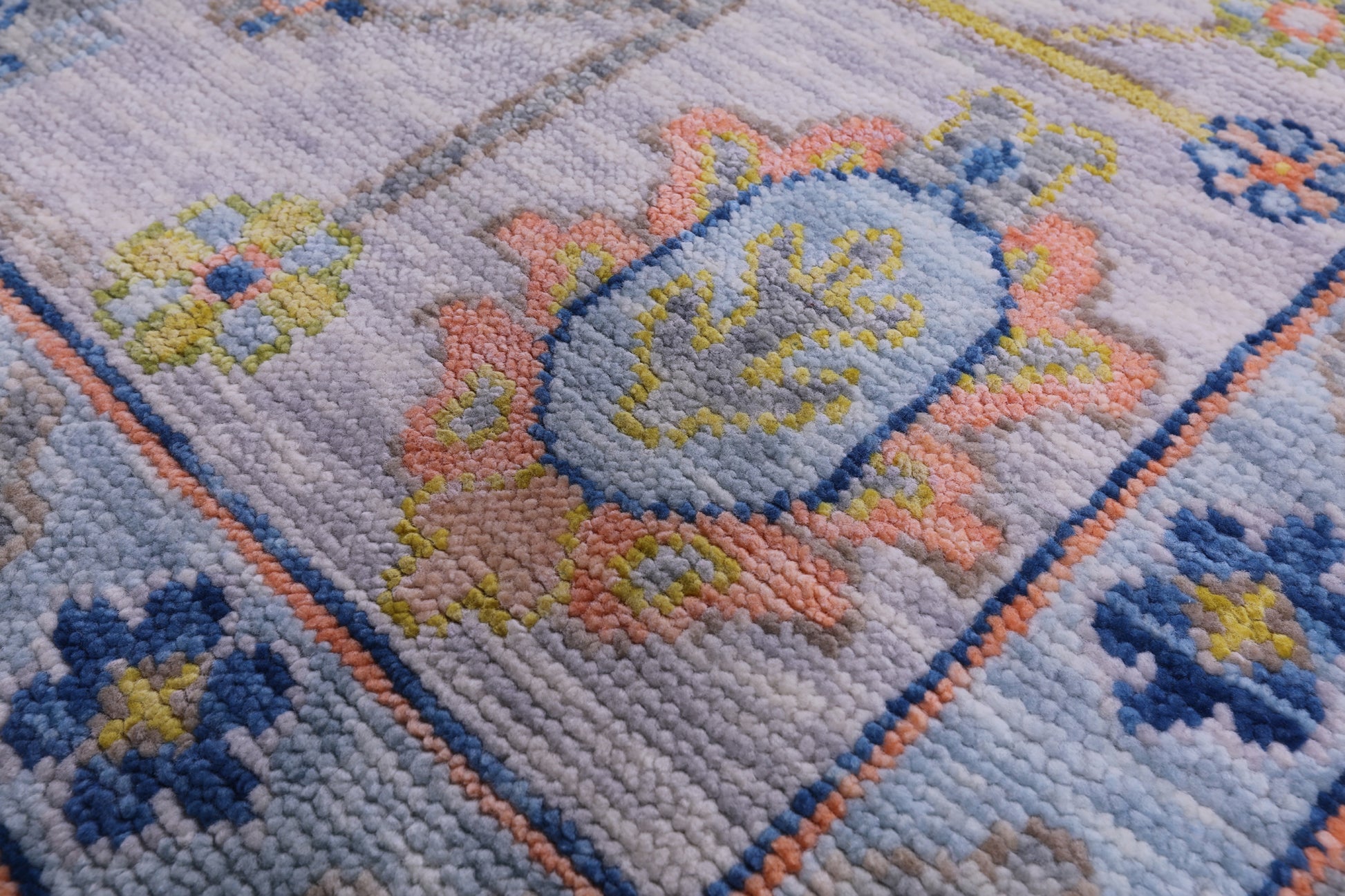 Grey Turkish Oushak Hand Knotted Wool Rug - 9' 2" X 11' 9" - Golden Nile