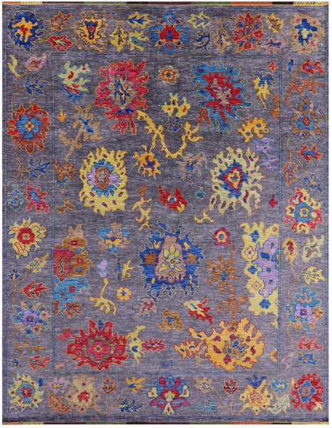 Grey Turkish Oushak Handmade Wool Rug - 9' 4" X 11' 9" - Golden Nile