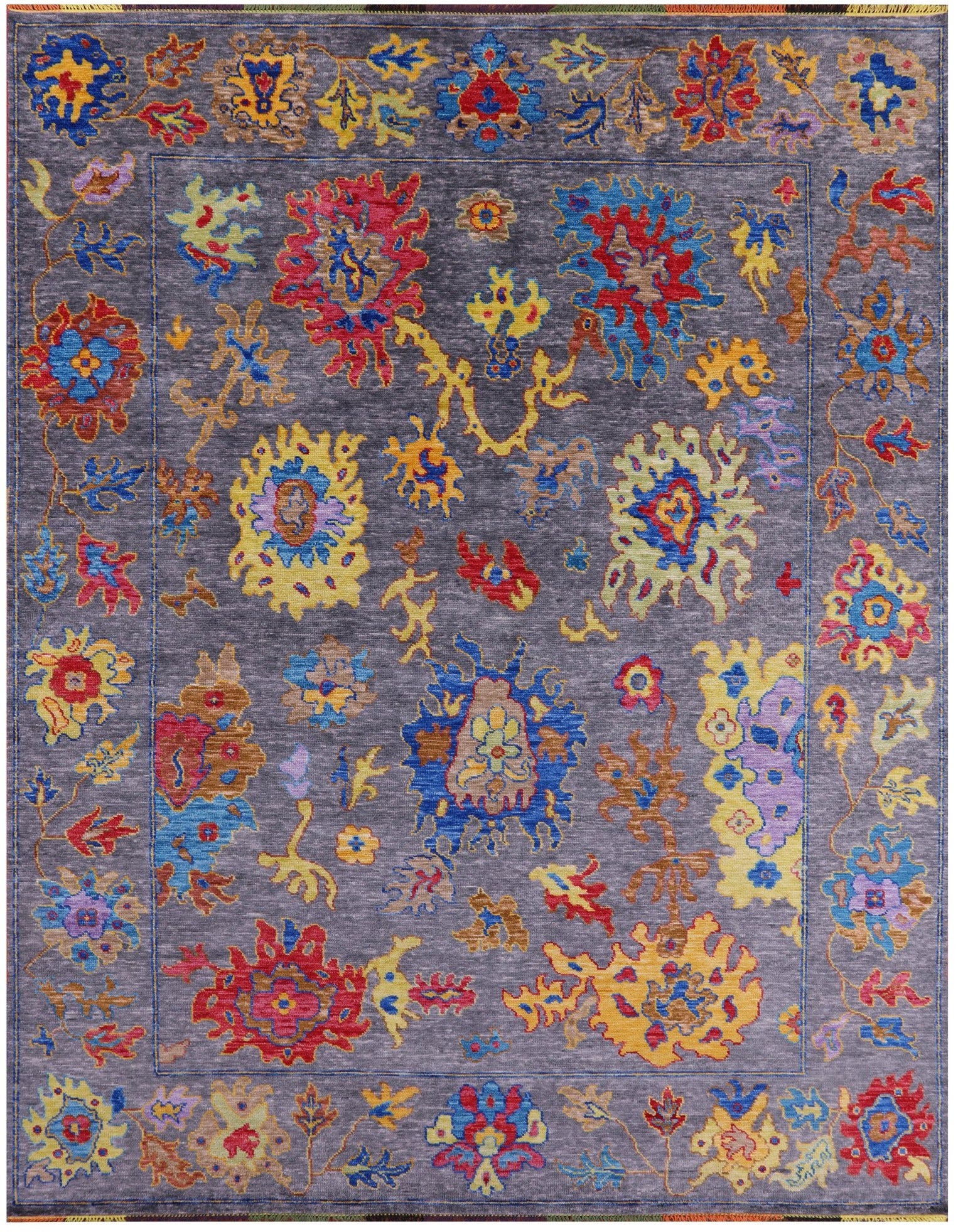 Grey Turkish Oushak Handmade Wool Rug - 9' 4" X 11' 9" - Golden Nile