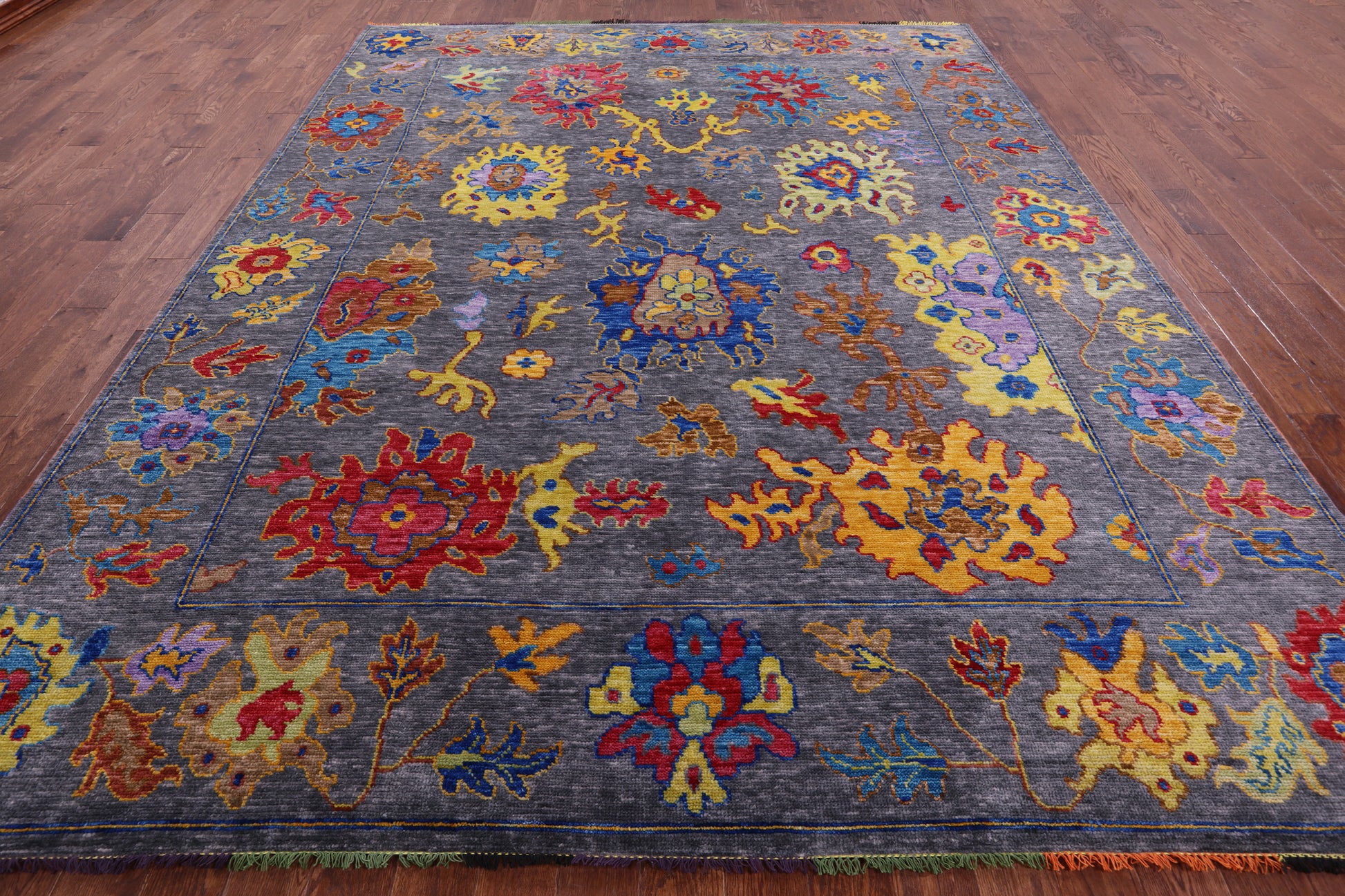 Grey Turkish Oushak Handmade Wool Rug - 9' 4" X 11' 9" - Golden Nile