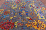 Grey Turkish Oushak Handmade Wool Rug - 9' 4" X 11' 9" - Golden Nile