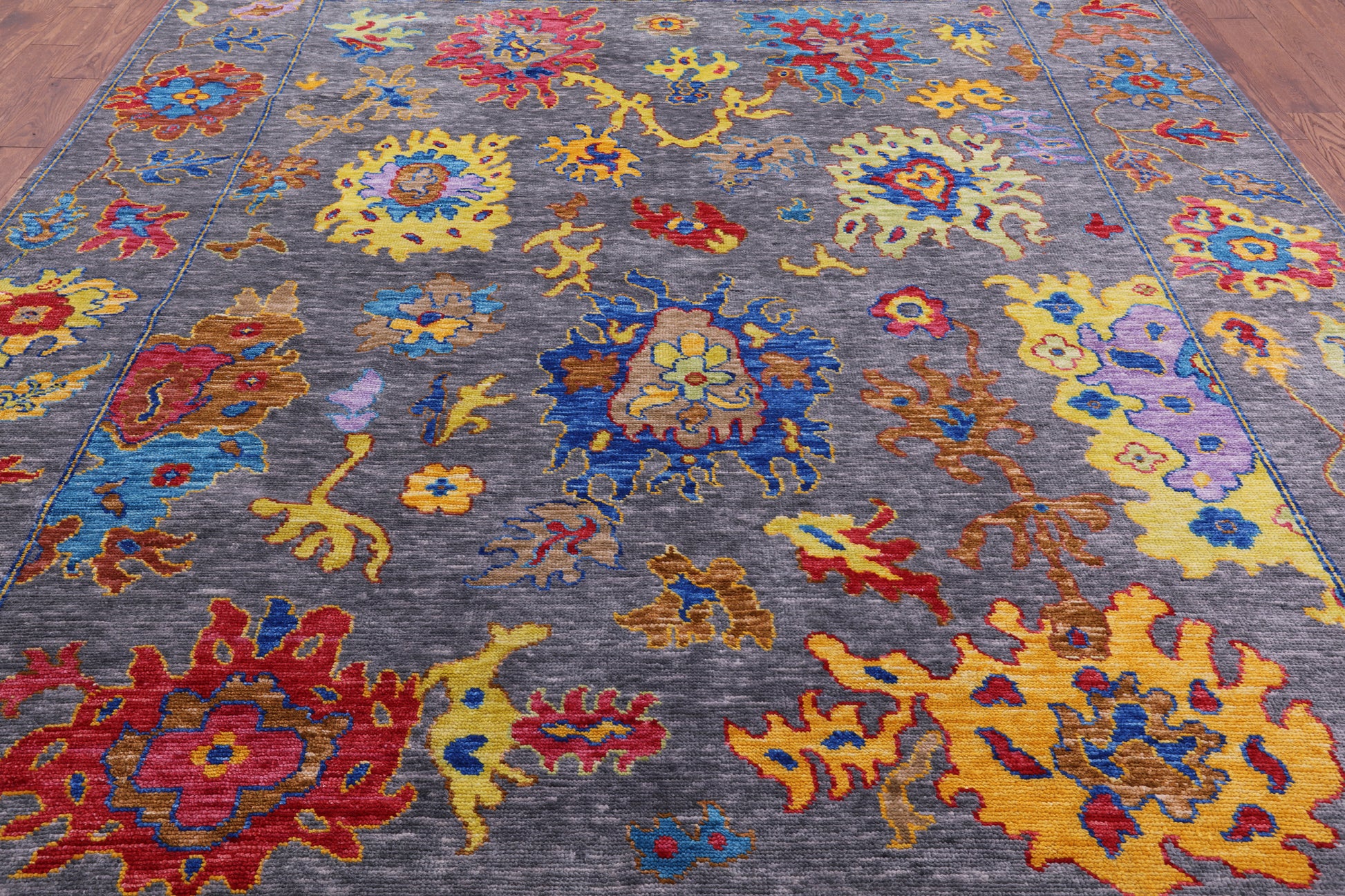 Grey Turkish Oushak Handmade Wool Rug - 9' 4" X 11' 9" - Golden Nile