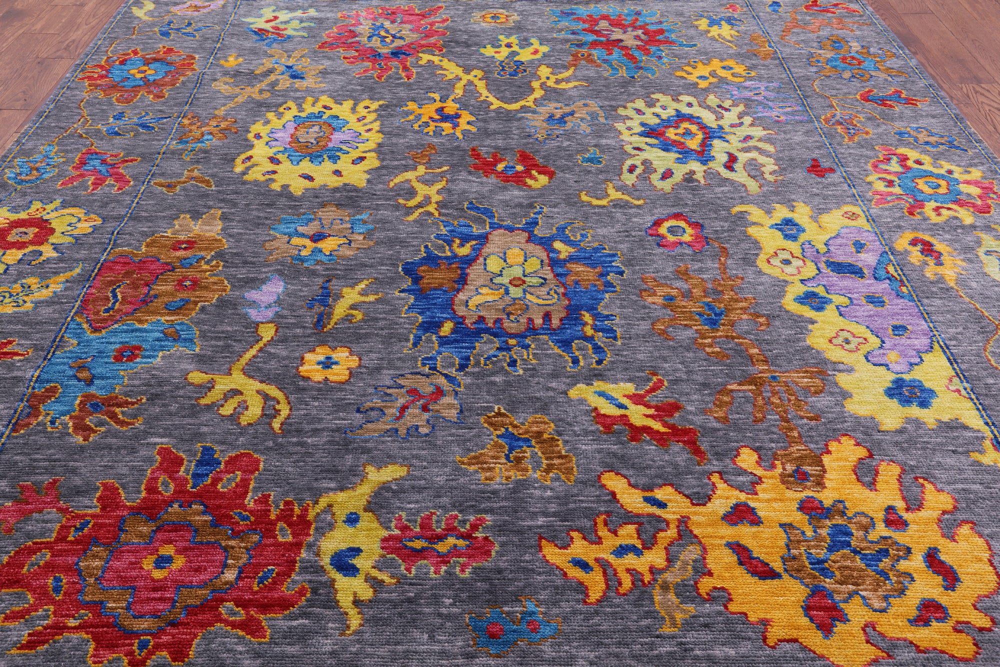 Grey Turkish Oushak Handmade Wool Rug - 9' 4" X 11' 9" - Golden Nile