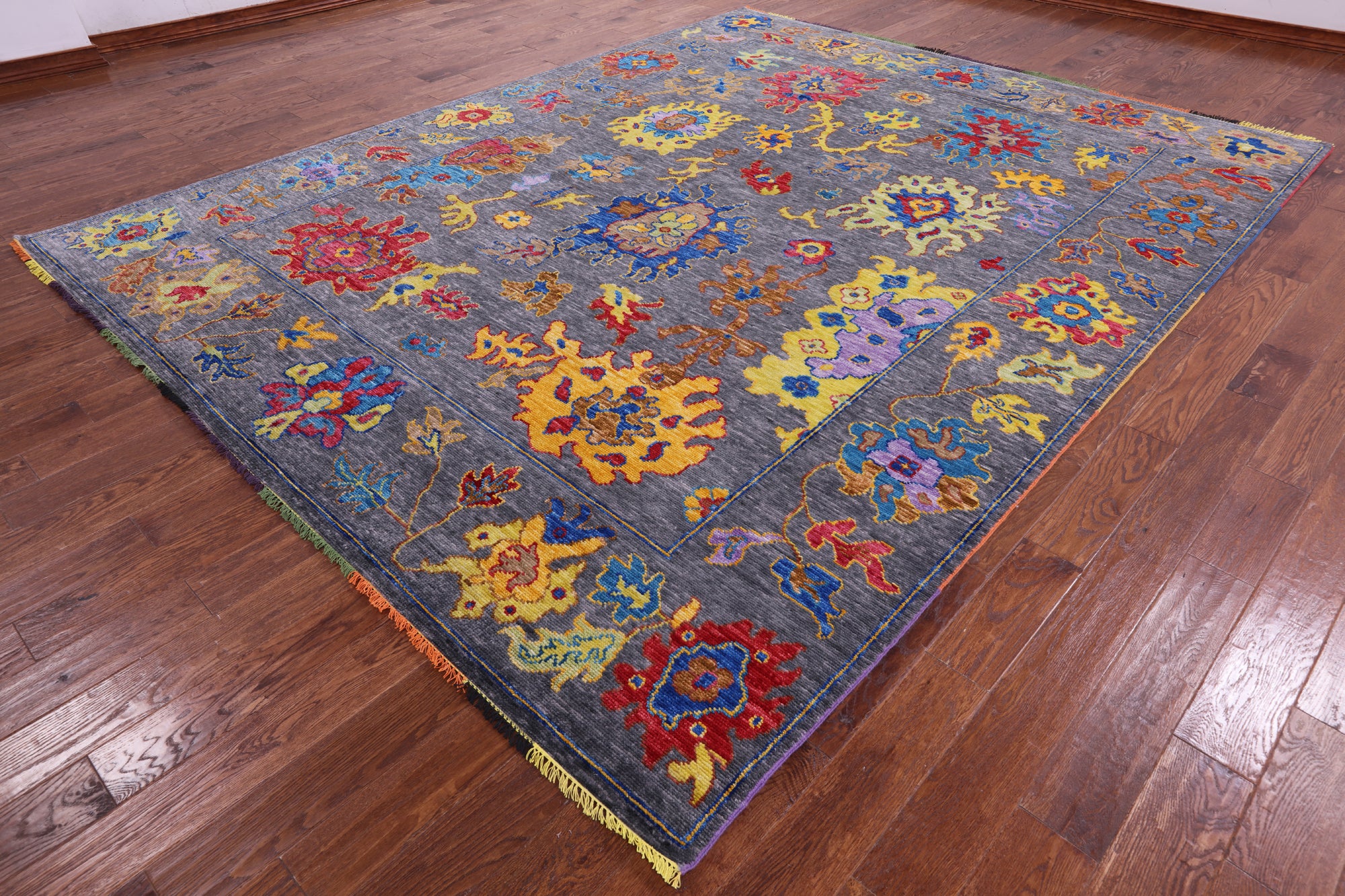 Grey Turkish Oushak Handmade Wool Rug - 9' 4" X 11' 9" - Golden Nile