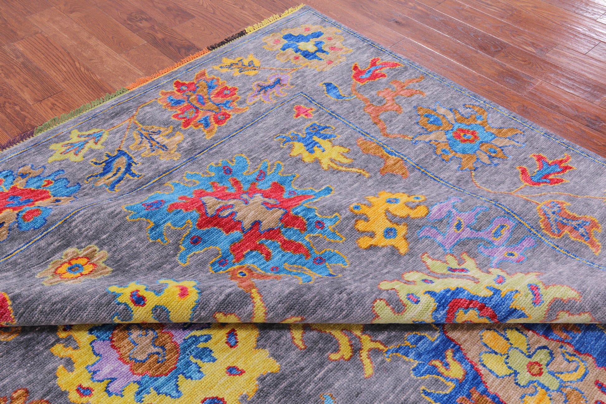 Grey Turkish Oushak Handmade Wool Rug - 9' 4" X 11' 9" - Golden Nile