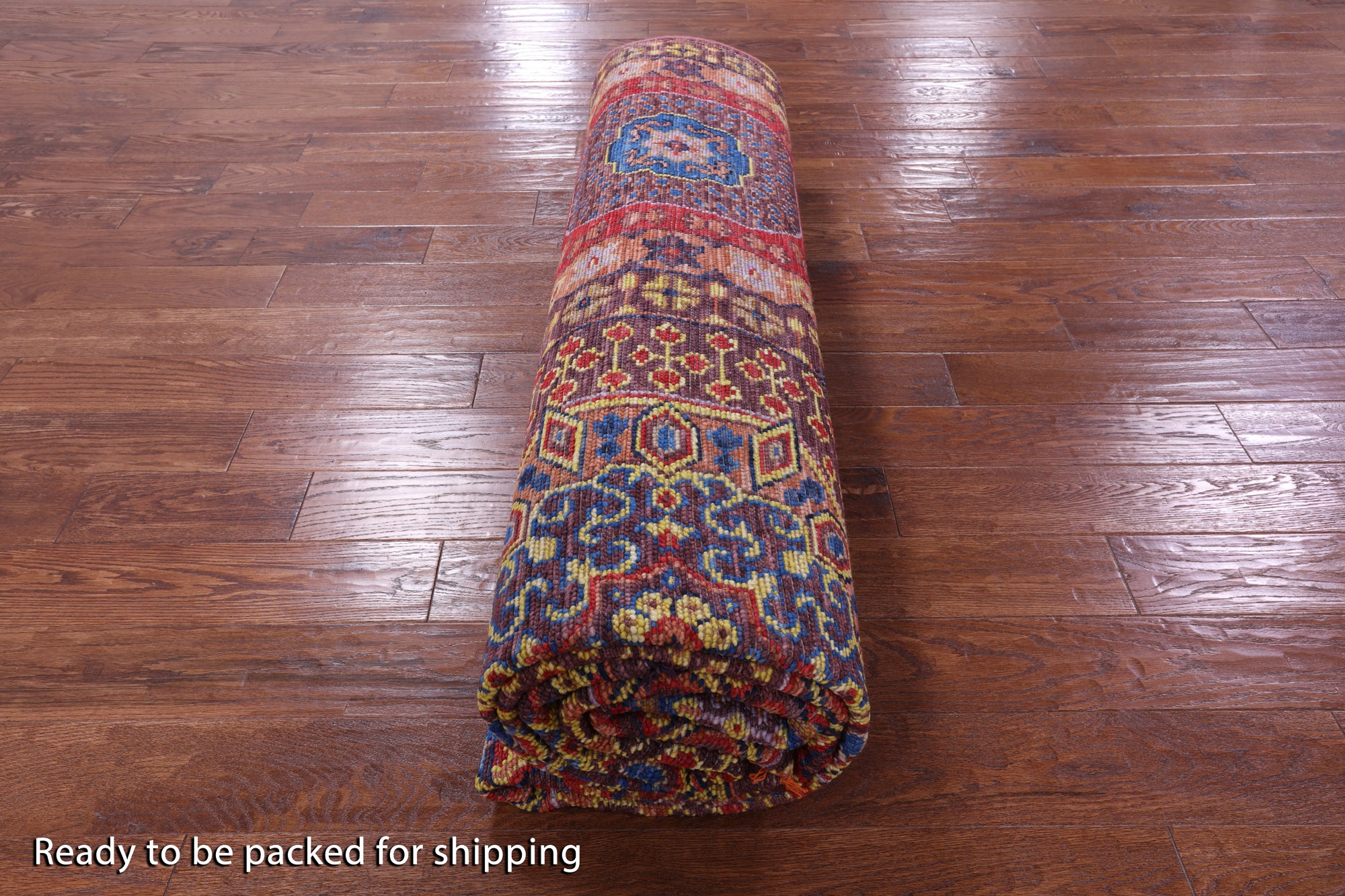 Geometric Persian Mamluk Hand Knotted Wool Rug - 8' 10" X 12' 4" - Golden Nile