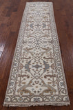 Ivory Turkish Oushak Handmade Wool Runner Rug - 2' 7" X 9' 9" - Golden Nile