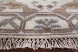 Ivory Turkish Oushak Handmade Wool Runner Rug - 2' 7" X 9' 9" - Golden Nile