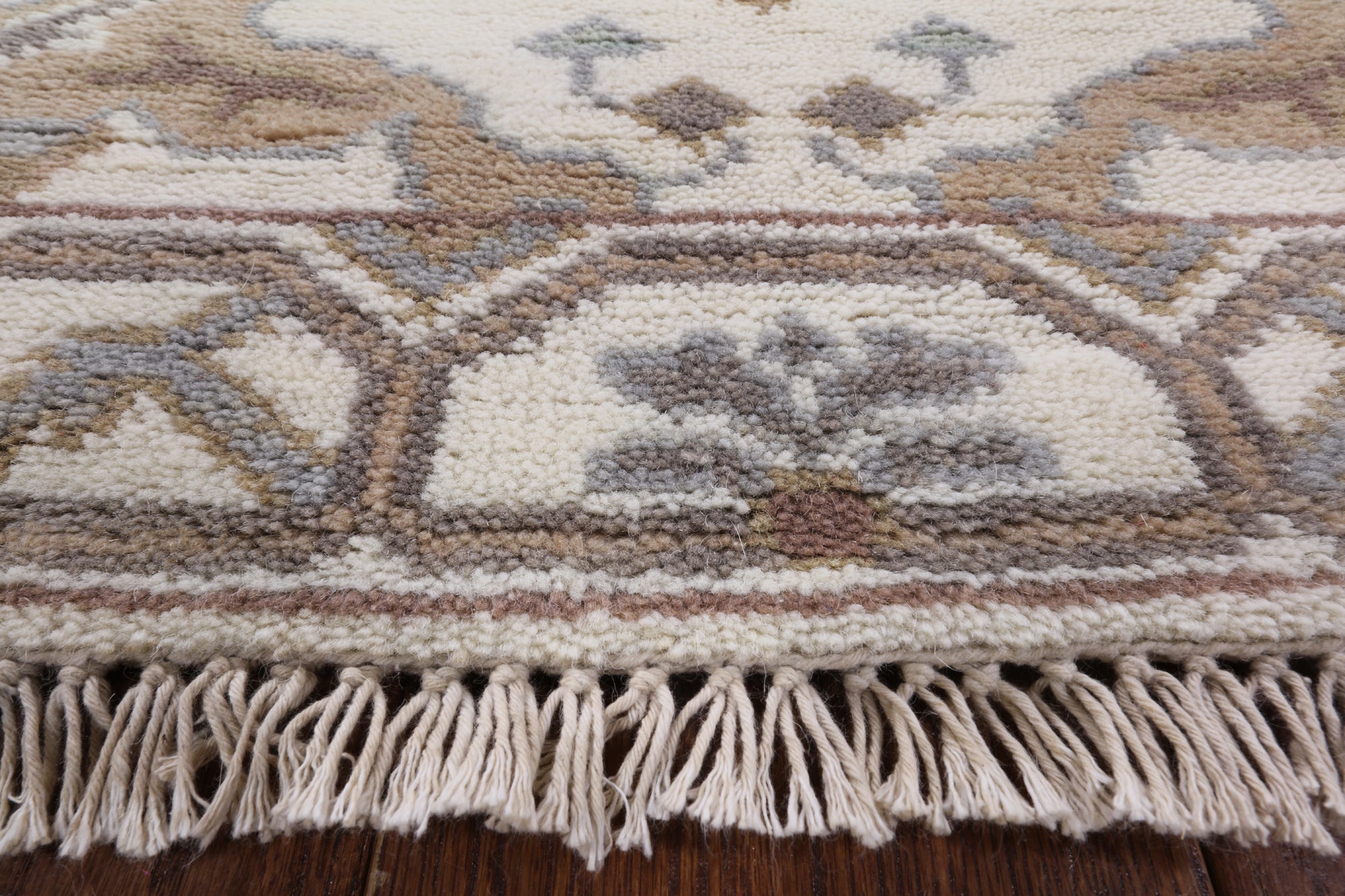 Ivory Turkish Oushak Handmade Wool Runner Rug - 2' 7" X 9' 9" - Golden Nile
