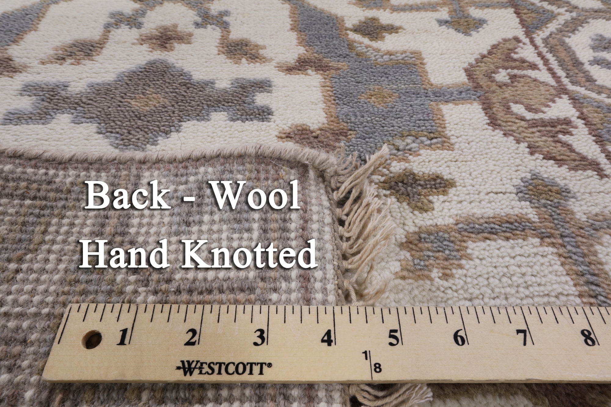 Ivory Turkish Oushak Handmade Wool Runner Rug - 2' 7" X 9' 9" - Golden Nile