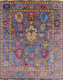 Grey Turkish Oushak Hand Knotted Wool Rug - 9' 1" X 12' 0" - Golden Nile