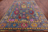 Grey Turkish Oushak Hand Knotted Wool Rug - 9' 1" X 12' 0" - Golden Nile