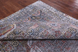 Geometric Persian Mamluk Handmade Wool & Silk Rug - 9' 1" X 11' 8" - Golden Nile