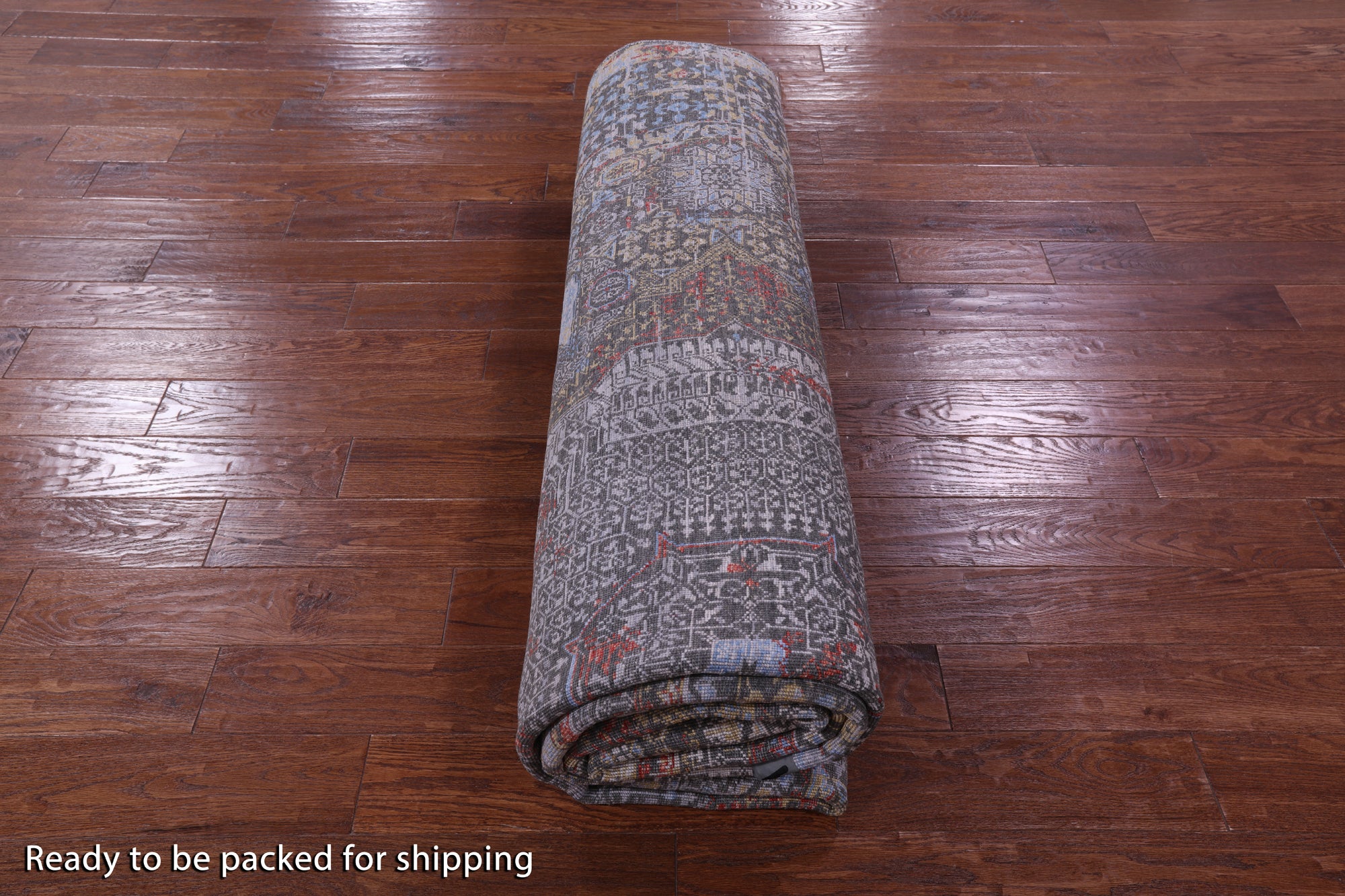 Geometric Persian Mamluk Handmade Wool & Silk Rug - 9' 1" X 11' 8" - Golden Nile