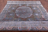Geometric Persian Mamluk Handmade Wool & Silk Rug - 9' 1" X 11' 8" - Golden Nile