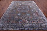 Geometric Persian Mamluk Handmade Wool & Silk Rug - 9' 1" X 11' 8" - Golden Nile
