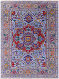 Blue Heriz Serapi Hand Knotted Wool Rug - 9' 2" X 12' 2" - Golden Nile